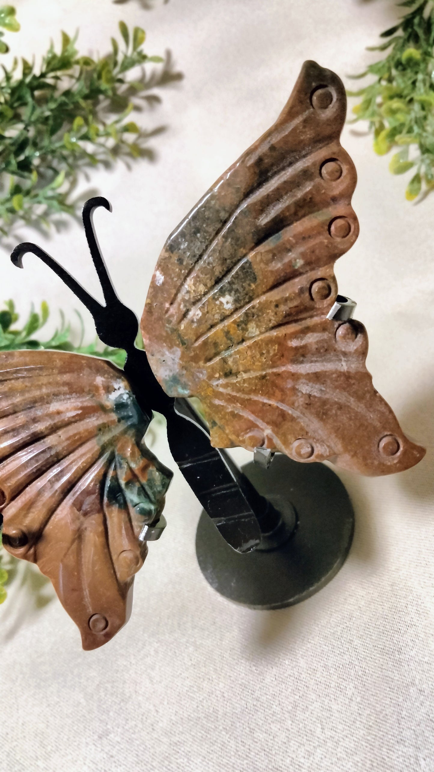 Purple Moss Agate Butterfly on Stand - Moonsence